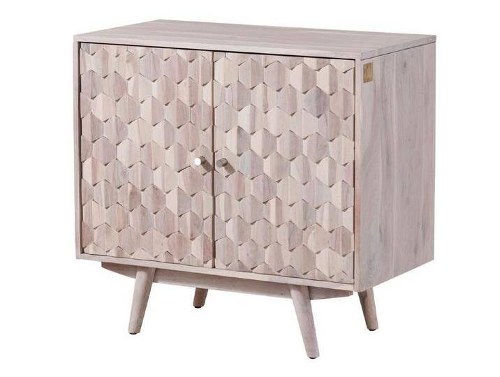 Massivmoebel24 Kommode (Massivholz), Kommode Akazie 80x42x75 weiß lackiert MOSAYK #213, weiß, weiß von MASSIVMOEBEL24