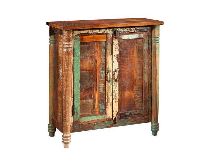 Massivmoebel24 Kommode (Kommode Altholz 80x42x88 mehrfarbig lackiert FABLE #02), bunt, Massivholz Metall    von MASSIVMOEBEL24