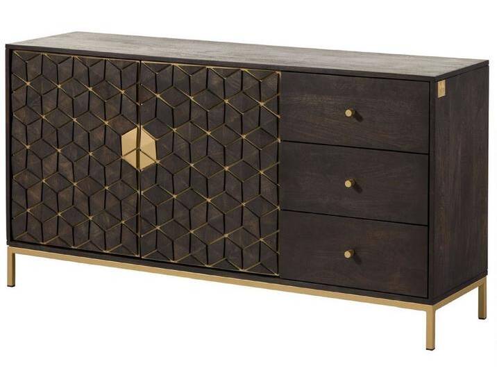 Massivmoebel24 Kommode (Kommode Mango 145x40x77 grau geölt DIAMOND #107), grau, grau von MASSIVMOEBEL24