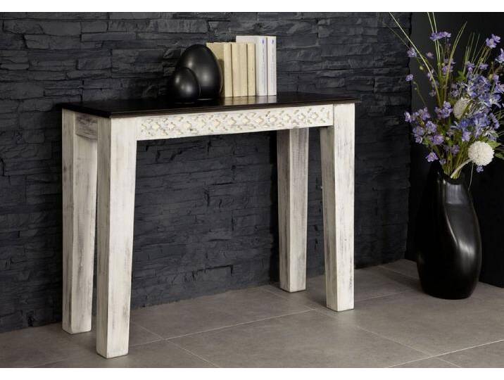 Massivmoebel24 Konsolentisch CASTLE-ANTIK (Mango/Akazie 110x40x76 weiß CASTLE-ANTIK #241), Mango/Akazie 110x40x76 weiß CASTLE-ANTIK #241, weiß von MASSIVMOEBEL24