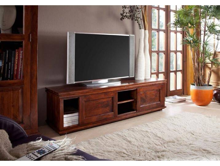 Massivmoebel24 Lowboard (Massivholz), Longboard Akazie 160x45x45 nougat lackiert OXFORD #450, braun, dunkelbraun von MASSIVMOEBEL24