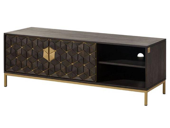 Massivmoebel24 Lowboard (TV-Board Mango 145x45x50 grau geölt DIAMOND #106), grau, grau von MASSIVMOEBEL24