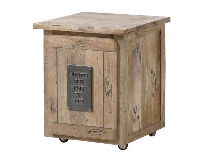 Massivmoebel24 Rollcontainer, (Rollcontainer Mango 50x50x60 whitewash lackiert RAILWAY #3002), Rollcontainer Mango 50x50x60 whitewash lackiert RAILWAY #3002 von MASSIVMOEBEL24
