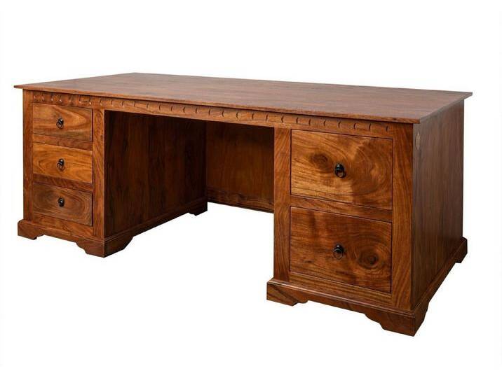 Massivmoebel24 Schreibtisch OXFORD (Schreibtisch Akazie 180x80x74 honig lackiert OXFORD #0529), braun von MASSIVMOEBEL24