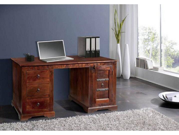 Massivmoebel24 Schreibtisch Schreibtisch Akazie 150x85x76 nougat lackiert OXFORD #420, braun Massivmoebel24 Schreibtisch Schreibtisch Akazie 150x85x76 nougat lackiert OXFORD #420, braun von MASSIVMOEBEL24