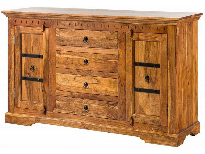 Massivmoebel24 Sideboard (Massivholz), Sideboard Akazie 150x45x89 honig lackiert OXFORD #0513, braun, hellbraun von MASSIVMOEBEL24