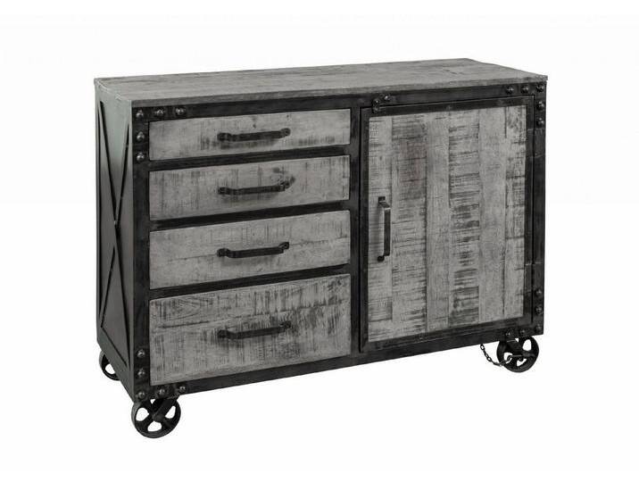 Massivmoebel24 Sideboard (Sideboard Mango 120x46x92 grau lackiert HEAVY INDUSTRY #125), Sideboard Mango 120x46x92 grau lackiert HEAVY INDUSTRY #125 Massivmoebel24 Sideboard (Sideboard Mango 120x46x92 grau lackiert HEAVY INDUSTRY #125), Sideboard Mango 120x46x92 grau lackiert HEAVY INDUSTRY #125 von MASSIVMOEBEL24