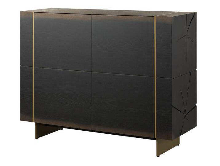Massivmoebel24 Sideboard (Eiche 140x50x110 dunkelbraun lackiert BEAMS #60) von MASSIVMOEBEL24