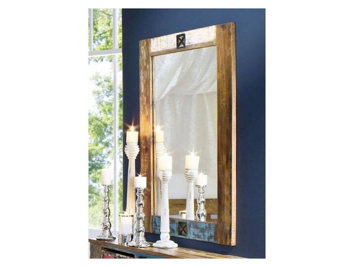 Massivmoebel24 Spiegel (1-St., Spiegel Altholz 120x80x3 mehrfarbig lackiert NATURE OF SPIRIT #04) von MASSIVMOEBEL24