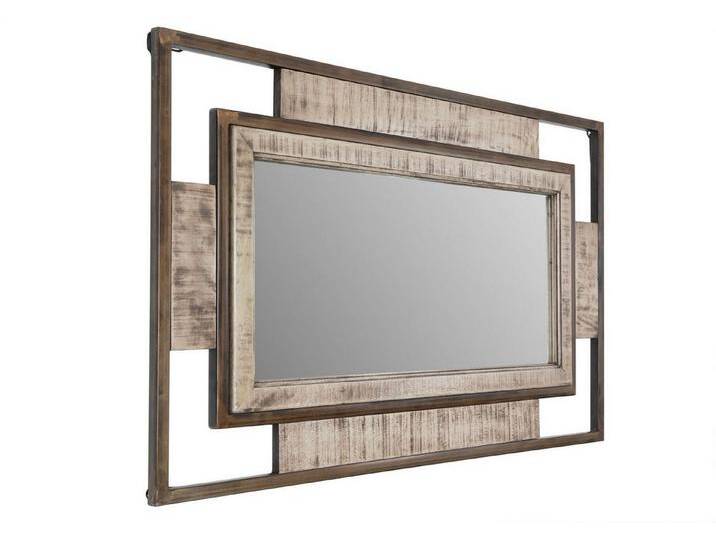 Massivmoebel24 Spiegel (1-St., Spiegel Mango 76x4x122 braun lackiert HEAVY INDUSTRY #255), Spiegel Mango 76x4x122 braun lackiert HEAVY INDUSTRY #255 von MASSIVMOEBEL24