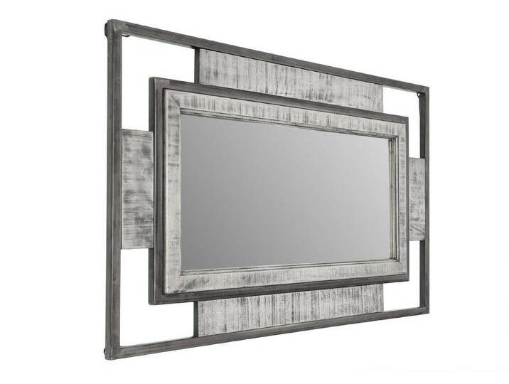 Massivmoebel24 Spiegel (1-St., Spiegel Mango 76x4x122 grau lackiert HEAVY INDUSTRY #155), Spiegel Mango 76x4x122 grau lackiert HEAVY INDUSTRY #155 von MASSIVMOEBEL24