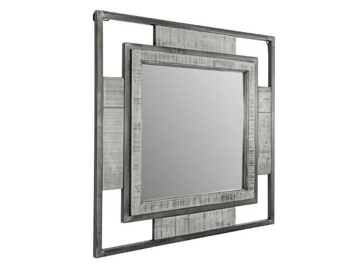 Massivmoebel24 Spiegel (1-St., Spiegel Mango 92x4x92 grau lackiert HEAVY INDUSTRY #154), Spiegel Mango 92x4x92 grau lackiert HEAVY INDUSTRY #154, grau von MASSIVMOEBEL24