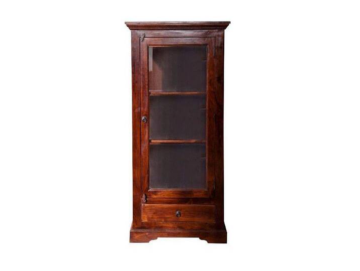 Massivmoebel24 Standvitrine (Vitrine Akazie 72x40x155 nougat lackiert OXFORD #527), braun, dunkelbraun von MASSIVMOEBEL24