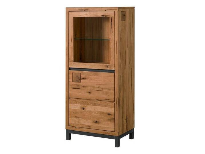 Massivmoebel24 Standvitrine (Vitrine Wildeiche 65x40x148 Tabacco brown geölt VILLANDERS #304), braun, Türen: 2 St., braun von MASSIVMOEBEL24