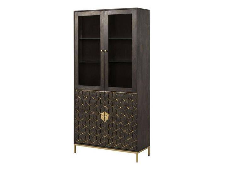 Massivmoebel24 Standvitrine #115 (Vitrine Mango 99x40x200 grau geölt DIAMOND #115), grau von MASSIVMOEBEL24