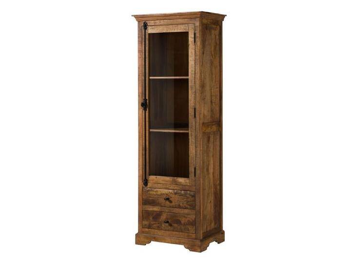 Massivmoebel24 Standvitrine #151 (Vitrine Mango 65x45x190 dunkelbraun geölt RODEZ #151), braun von MASSIVMOEBEL24