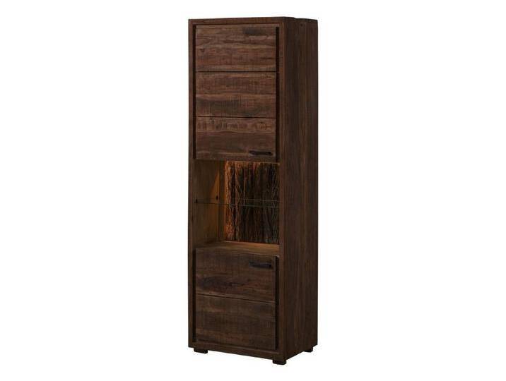 Massivmoebel24 Standvitrine (Vitrine Akazie 58x40x180 dunkelbraun lackiert BARK #202) Vitrine Akazie 58x40x180 dunkelbraun lackiert BARK #202, braun von MASSIVMOEBEL24