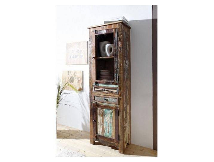 Massivmoebel24 Standvitrine (Altholz 60x35x190 mehrfarbig lackiert NATURE OF SPIRIT #24) Altholz 60x35x190 mehrfarbig lackiert NATURE OF SPIRIT #24 von MASSIVMOEBEL24