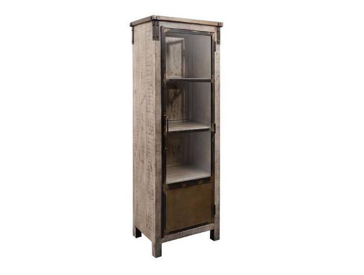 Massivmoebel24 Standvitrine #242 (Vitrine Mango 60x40x180 braun lackiert HEAVY INDUSTRY #242), braun von MASSIVMOEBEL24
