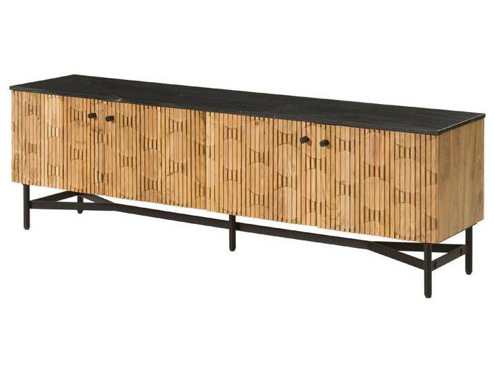 Massivmoebel24 TV-Board (Massivholz), Akazie 180x40x55 natur lackiert / Marmor schwarz LONDON #105, schwarz Massivmoebel24 TV-Board (Massivholz), Akazie 180x40x55 natur lackiert / Marmor schwarz LONDON #105, schwarz von MASSIVMOEBEL24