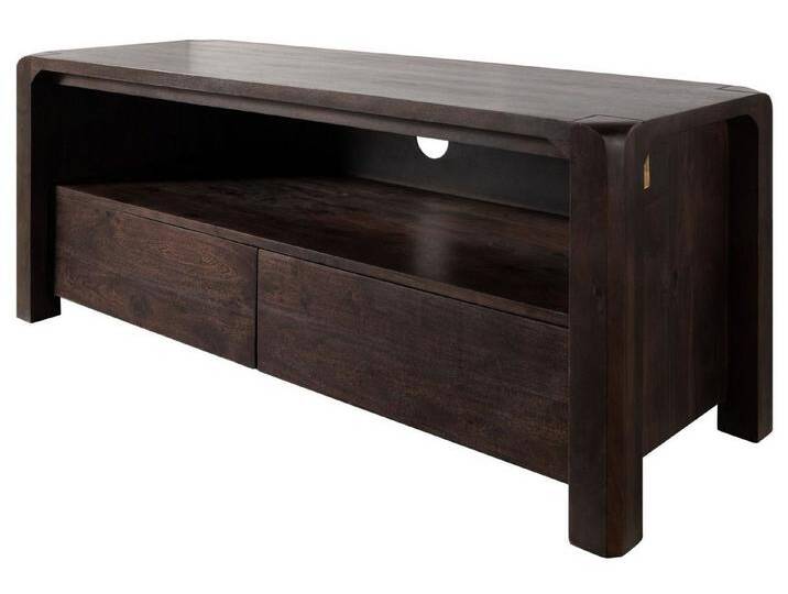 Massivmoebel24 TV-Board (TV-Board Akazie 125x45x50 tabak lackiert BUENO #4002), braun, dunkelbraun von MASSIVMOEBEL24