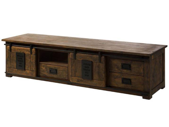 Massivmoebel24 TV-Board (Massivholz), TV-Board Mango 200x55x50 braun lackiert RAILWAY #451, braun, braun von MASSIVMOEBEL24