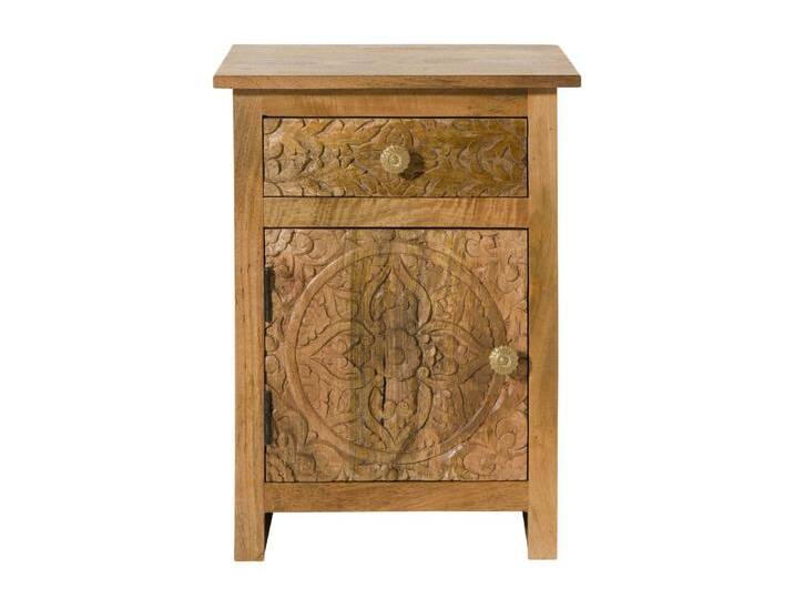 Nachttisch (Türanschlag links) Mango 45x40x60 natur lackiert KASHMIR #104 von MASSIVMOEBEL24