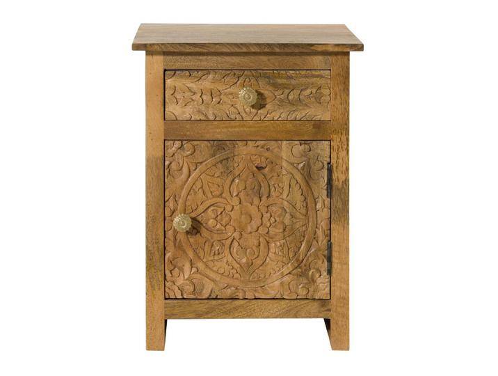 Nachttisch (Türanschlag rechts) Mango 45x40x60 natur lackiert KASHMIR #105 von MASSIVMOEBEL24