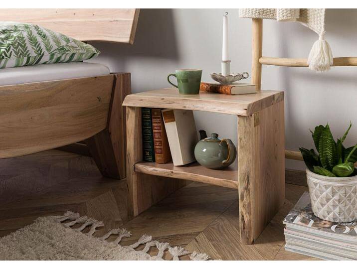 Nachttisch Akazie 45x40x45 natur lackiert PURE ACACIA #310 von MASSIVMOEBEL24
