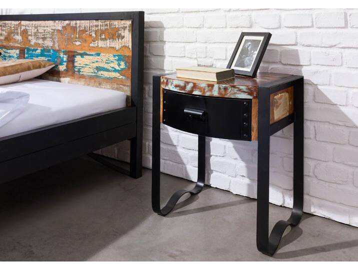 Nachttisch Altholz 50x40x60 mehrfarbig lackiert INDUSTRIAL #11 von MASSIVMOEBEL24