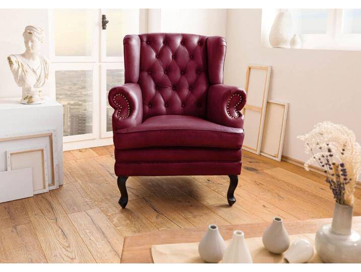 Ohrensessel Echtleder 88x81x105 rot CHESTERFIELD #401 Ohrensessel Echtleder 88x81x105 rot CHESTERFIELD #401 von MASSIVMOEBEL24
