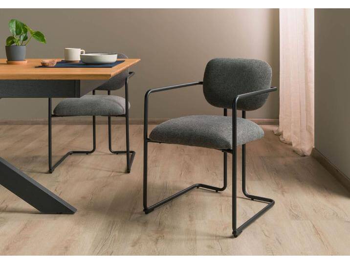 Polsterstuhl 51x58x78 dunkelgrau ELISE #304 - 2er Set von MASSIVMOEBEL24