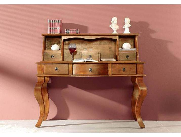 Schreibtisch Akazie 130x60x112 honig  lackiert OXFORD #0514 von MASSIVMOEBEL24