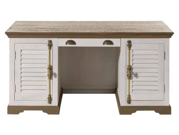 Schreibtisch Mango 160x80x76 weiß lackiert TOULOUSE #120 Schreibtisch Mango 160x80x76 weiß lackiert TOULOUSE #120 von MASSIVMOEBEL24