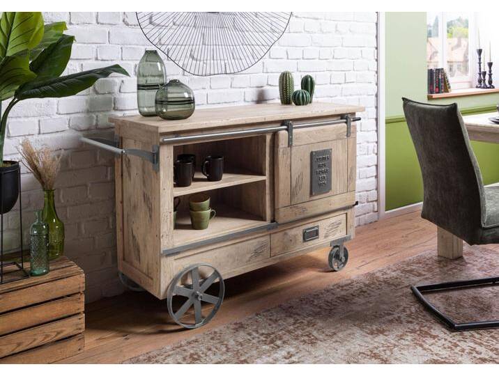 Serviertisch Mango 120x45x85 whitewash lackiert RAILWAY #397 von MASSIVMOEBEL24