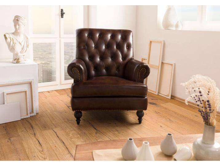 Sessel Echtleder 84x84x94 braun CHESTERFIELD #105 Sessel Echtleder 84x84x94 braun CHESTERFIELD #105 von MASSIVMOEBEL24