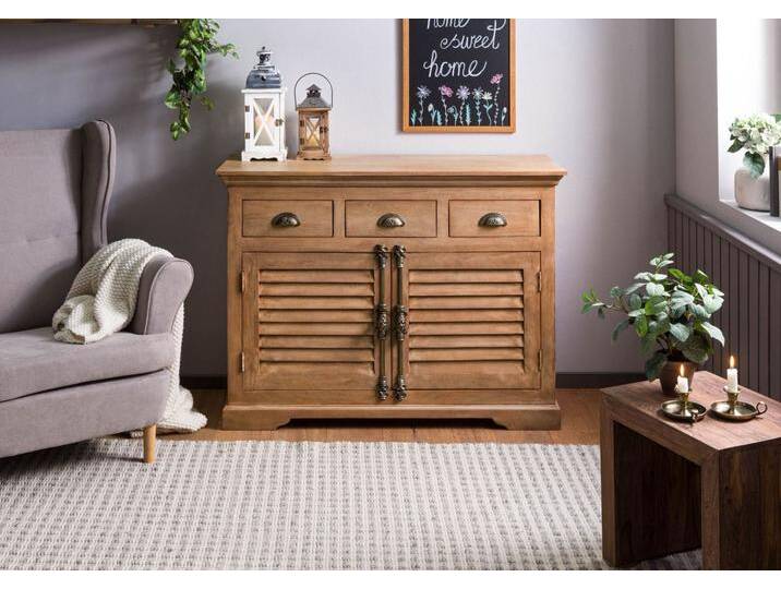 Sideboard Mango 120x45x90 beige geölt TOULOUSE #06 von MASSIVMOEBEL24