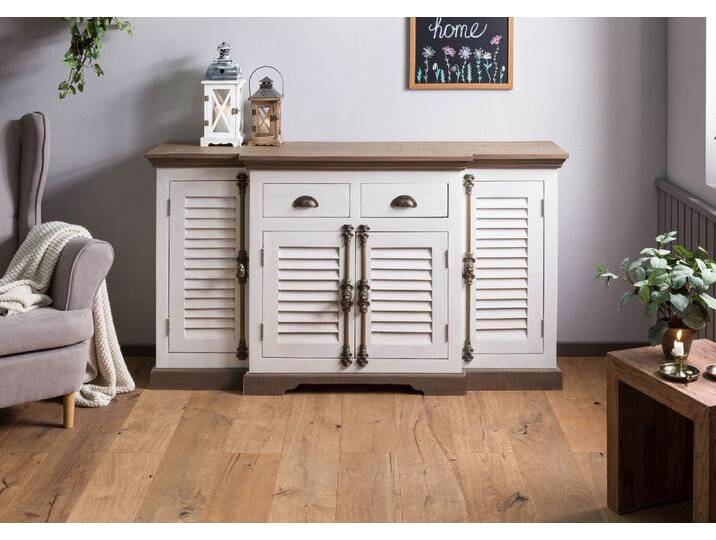 Sideboard Mango 160x45x90 weiß lackiert TOULOUSE #108 Sideboard Mango 160x45x90 weiß lackiert TOULOUSE #108 von MASSIVMOEBEL24