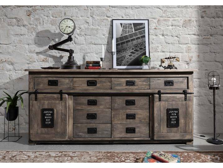 Sideboard Mango 200x45x90 grau lackiert RAILWAY #222 Sideboard Mango 200x45x90 grau lackiert RAILWAY #222 von MASSIVMOEBEL24