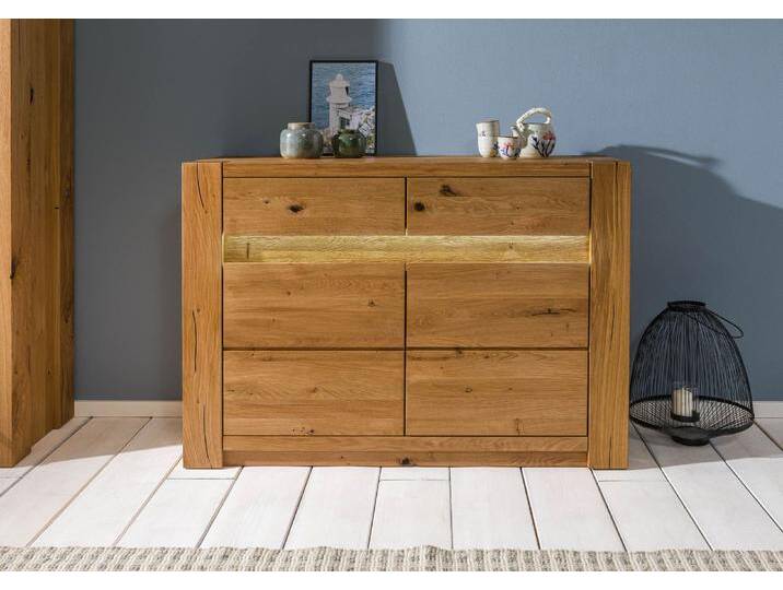 Sideboard Wildeiche 123x40x85 braun geölt KENT #330 von MASSIVMOEBEL24