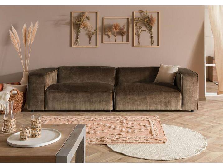 Sofa 3-Sitzer 286x103x69 Cord taupe VALENCIA von MASSIVMOEBEL24