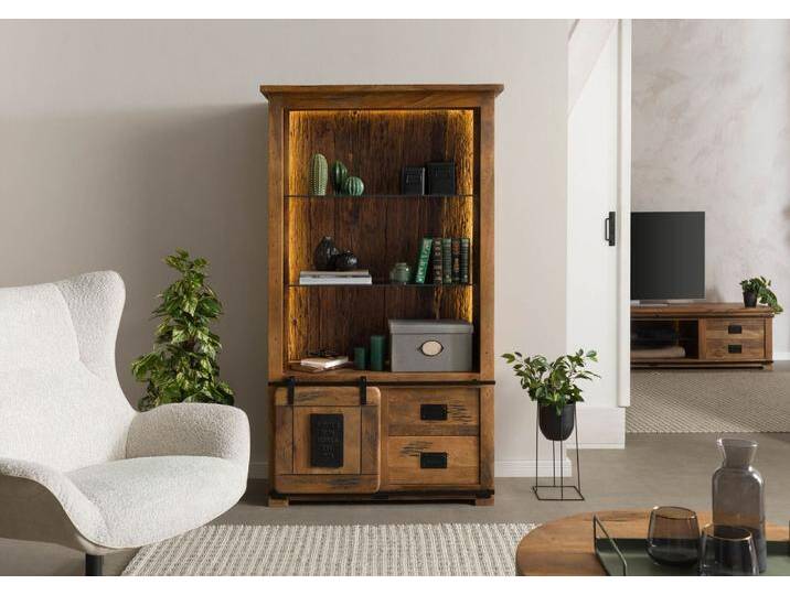 Standregal Mango / Altholz 100x45x175 natur lackiert RAILWAY LUX #165 Standregal Mango / Altholz 100x45x175 natur lackiert RAILWAY LUX #165 von MASSIVMOEBEL24