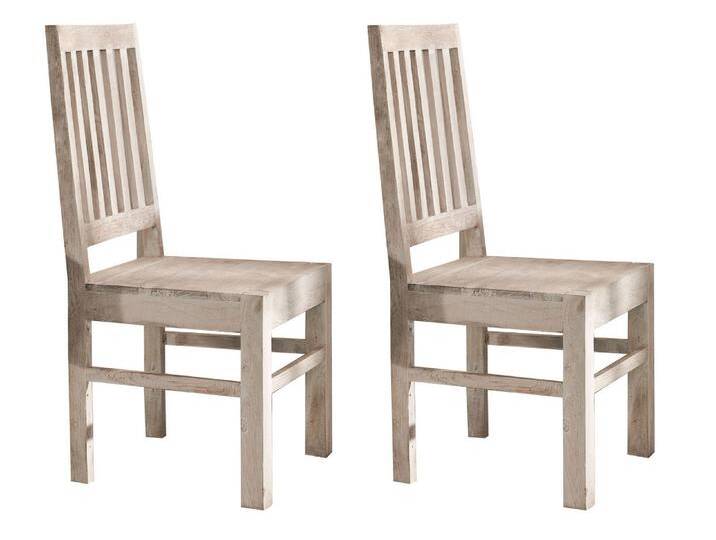 Stuhl Akazie 45x45x100 weiß getüncht NATURE WHITE #121 - 2er Set Stuhl Akazie 45x45x100 weiß getüncht NATURE WHITE #121 - 2er Set von MASSIVMOEBEL24