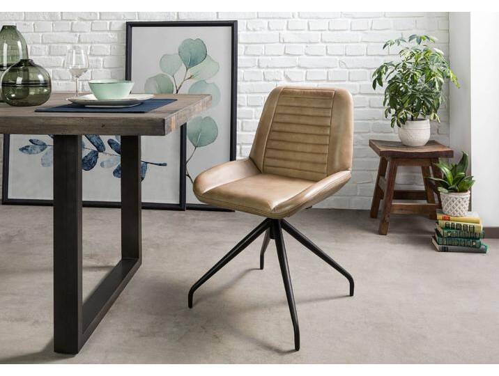 Stuhl Echtleder 49x56x83 beige IRON LABEL #609 Stuhl Echtleder 49x56x83 beige IRON LABEL #609 von MASSIVMOEBEL24