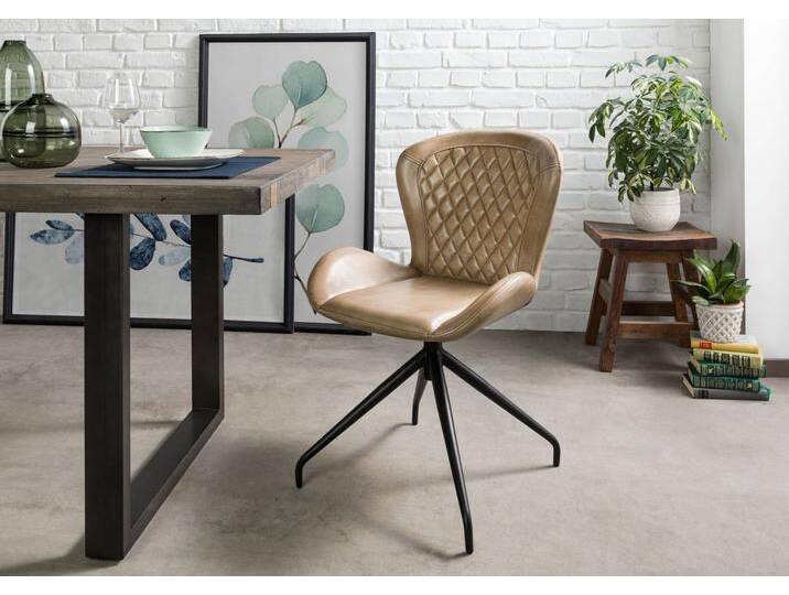 Stuhl Echtleder 61x52x86 beige IRON LABEL #612 - 2er Set Stuhl Echtleder 61x52x86 beige IRON LABEL #612 - 2er Set von MASSIVMOEBEL24