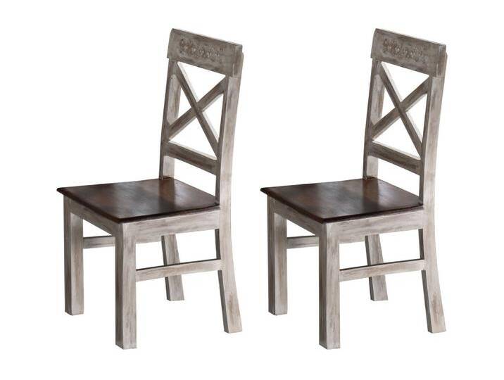 Stuhl Mango / Akazie 45x45x100 weiß gewachst CASTLE-ANTIK #21 - 2er Set Stuhl Mango / Akazie 45x45x100 weiß gewachst CASTLE-ANTIK #21 - 2er Set von MASSIVMOEBEL24