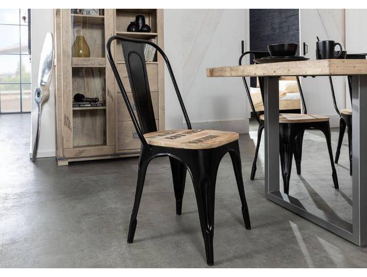 Stuhl Mango 45x45x90 natur bedruckt FACTORY #34 - 2er Set von MASSIVMOEBEL24