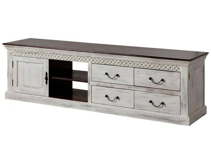 TV-Board Mango / Akazie 205x50x60 weiß gewachst CASTLE-ANTIK #115 TV-Board Mango / Akazie 205x50x60 weiß gewachst CASTLE-ANTIK #115 von MASSIVMOEBEL24