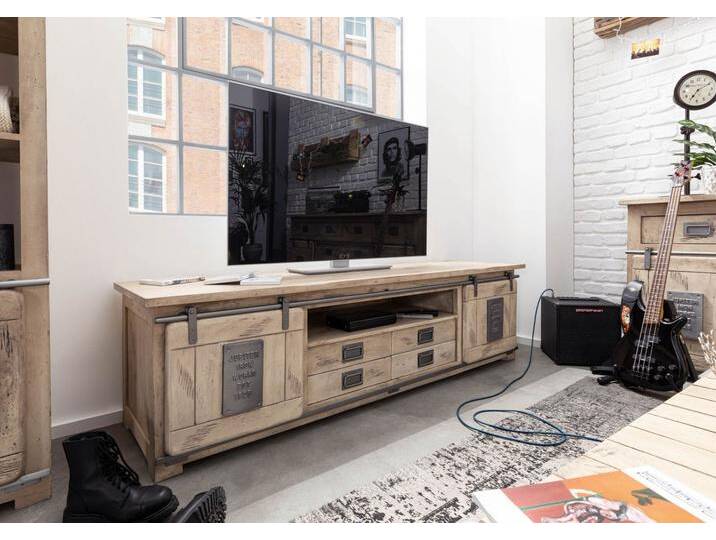 TV-Board Mango 200x55x55 whitewash lackiert RAILWAY #348 von MASSIVMOEBEL24