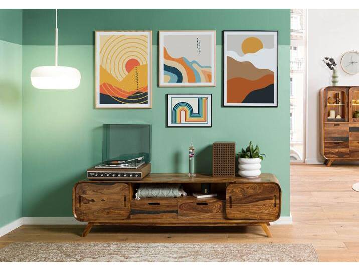 TV-Board Sheesham 173x40x48 dunkelbraun lackiert MAILAND #226 von MASSIVMOEBEL24